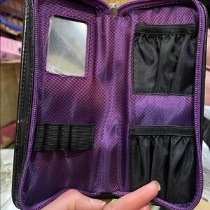 Younique Black Vegan Leather Makeup Brush Pouch Accessory